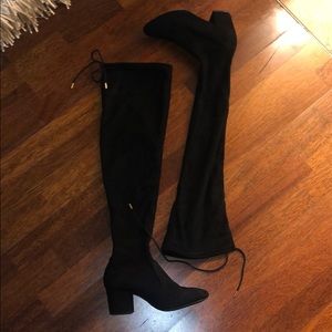 OVER THE KNEE BLACK SUEDE BOOTS!!
